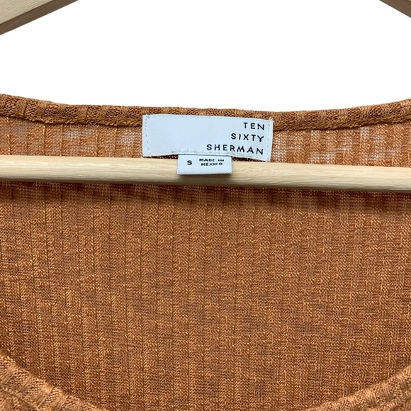 New! Ten sixty Sherman long sleeve ribbed cropped top shirt, size small - Picture 4 of 6